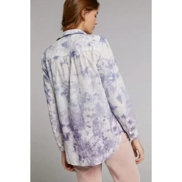 Anthropologie Pilcro The Cate Tie Dye Ombre Button Down Shirt Size XS - Picture 11 of 12